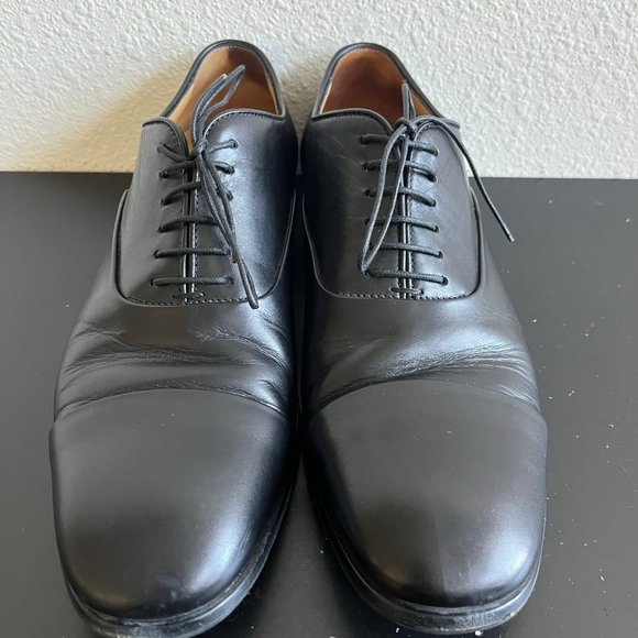 Giorgio Armani Men\'s Black Lace-Up Leather Dress Shoes Size 10.5 main image 11
